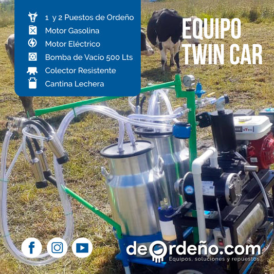 Equipo de Ordeño 🐄 1 y 2 puestos - Twin Car Linea Premium + ENVIO GRATIS 🚚